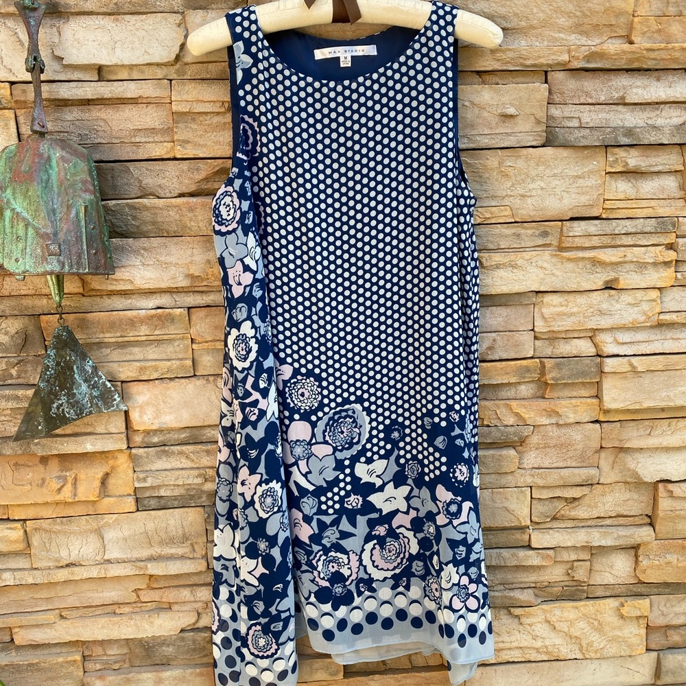 Max Studio Polka Dot and Floral Dress